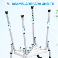 HOMCOM Scaun de Duș din Aluminiu, Reglabil pe Înălțime, cu Cotiere și Picioare Antiderapante, Alb(m-7)