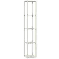 HOMCOM Floor Lamp with Shelves and 3 Brightness Levels - Oak(m-1)