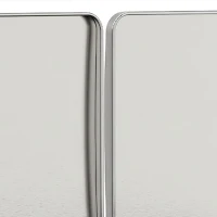HOMCOM Poubelle à Double Compartiment 2 x 30 L, Poubelle de Cuisine à Pédale en Acier Inoxydable, Argenté(m-14)