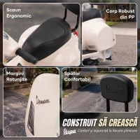 AIYAPLAY Motocicletă electrică copii 1.5-3 ani, mini Vespa GTS, roți ajutătoare, 2.5km/h, 66.5 x 38 x 52cm, alb crem(m-7)