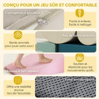 AIYAPLAY Parcours motricité bébé 5PCS, module en mousse souple avec housse en velours, multicolore(m-5)