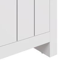 HOMCOM Meuble TV 175 cm, Meuble Télé pour Téléviseur jusqu'à 55 Pouces avec 2 Portes et 4 Compartiments Ouverts, Chêne et Blanc(m-7)