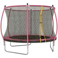 SPORTNOW 10ft Outdoor Trampoline with Enclosure Net, Spring Cover, Pink(m-1)