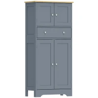 HOMCOM Kitchen Cupboard, Modern Freestanding Kitchen Storage Cabinet with Doors and Shelves, Grey Blue(m-1)