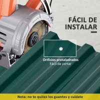 Outsunny Juego de 12 Paneles para Tejado de Acero Galvanizado 7m² para Caseta de Herramientas Cobertizo 129x45cm Verde(m-5)