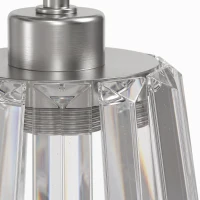 HOMCOM 3-Light Crystal Glass Ceiling Light, 40W, 3 E27 Sockets, Dual Mounting, Bulb Not Included, Silver(m-11)