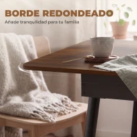 HOMCOM Mesa de Comedor Extensible para 4-6 Personas Estilo Industrial Esquinas Redondeadas 130-160x85x75 cm Nogal(m-6)