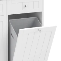 HOMCOM Vrijstaande smalle badkamerkast met lades en wasmand, 78 x 38 x 90 cm, wit(m-12)