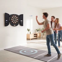 HOMCOM Bersaglio Freccette Elettronico per 8 Giocatori con 6 Freccette, Schermo LCD, 2 Porte e 26 Modalità di Gioco(m-8)