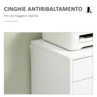 Vinsetto Schedario da Ufficio con 7 Cassetti, Ruote a Freno, Cassettiera Scrivania per Lettera/Formato A4/Legale, Bianco(m-7)