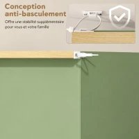 HOMCOM Meuble à Chaussures 18 Paires, Armoire à Chaussures à Haute Brillance, 3 Tiroirs Rabattables, Étagères Réglables, Vert(m-8)