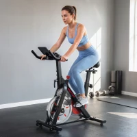 SPORTNOW Heimtrainer mit Bluetooth-App, magnetischer Widerstand, 8 kg Schwungrad, LCD-Display, verstellbarer Sitz und Lenker(m-6)