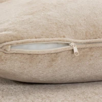 HOMCOM Hoekbank met chaiselongue, raamloos Cloud-Sofa in L-vorm van Chenille, diepe zit, pocketveren, Beige(m-15)