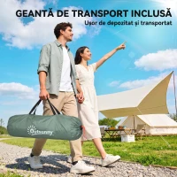 Outsunny Cort de Camping pentru 2 Persoane, cu Ușă cu Fermuar, Plasă de Țânțari și Geantă de Transport, 206x185x120cm, Verde(m-7)