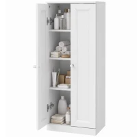 HOMCOM Narrow Bathroom Cabinet, Slim Storage Cabinet with 2 Doors & 4 Tiers, Freestanding Narrow Cupboard(m-15)