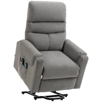 HOMCOM tv-stoel opstahulp stoel met massagefunctie verwarming donkergrijs(m-1)