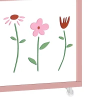 AIYAPLAY Speelgoedkist met wielen en remmen, 34,5 l open opbergbox met bloemenpatroon, 50 x 30 x 33,5 cm(m-10)