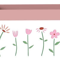 AIYAPLAY Speelgoedkist met wielen en remmen, 34,5 l open opbergbox met bloemenpatroon, 50 x 30 x 33,5 cm(m-12)