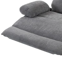 HOMCOM Vibratie-massagefauteuil met verwarmingsfunctie, comfortabele tv-fauteuil met voetsteun - grijs(m-12)