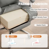 HOMCOM Ergonomic Executive Office Chair, Reclining Desk Chair with Lumbar Support, Footrest, Plush Thick Cushion, Grey(m-5)