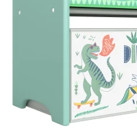 AIYAPLAY Toy Storage Organiser, 3-Tier Wooden Kids Toy Storage Rack with 6 Fabric Storage Bins for Bedroom, Kids Room, Green(m-11)