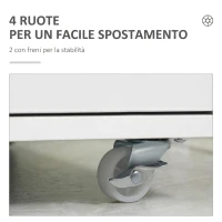 Vinsetto Schedario da Ufficio con 7 Cassetti, Ruote a Freno, Cassettiera Scrivania per Lettera/Formato A4/Legale, Bianco(m-6)