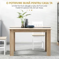 HOMCOM Masă de sufragerie modernă din lemn pentru 4-6 persoane, 120x69x75cm, culoare negru și lemn(m-4)