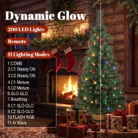 HOMCOM 2 PCs Prelit Christmas Trees with Dual-Colour LEDs, Berry, Pinecones, Battery-Operated, 11 Modes, Pot, Remote, 4ft(m-5)