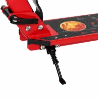 SPORTNOW Trottinette Pliable en Aluminium, Guidon Réglable, Freinage Double à Main/Pédale, Roues PU 18 cm, 86x38x103,5cm, Rouge(m-12)