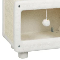 PawHut Kattenhuis in tv-design met hangmat en speelbal, sisal krabmat, voor katten tot 7 kg, 50 x 33 x 42 cm(m-10)