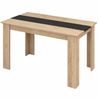 HOMCOM Masă de sufragerie modernă din lemn pentru 4-6 persoane, 120x69x75cm, culoare negru și lemn(m-12)