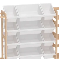 AIYAPLAY Wooden Toy Storage Unit with Stuffed Animal Storage, Bookshelf and 12 Bins for Kids Rooms, Bedroom, Playroom, Nursery(m-11)