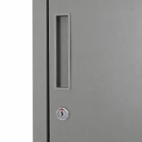 Vinsetto Armadietto 4 Ripiani 2 Porte Chiusura di Sicurezza Ufficio Garage Officina Acciaio Laminato a Freddo 38x46x180cm Grigio(m-8)
