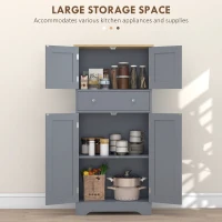 HOMCOM Kitchen Cupboard, Modern Freestanding Kitchen Storage Cabinet with Doors and Shelves, Grey Blue(m-5)