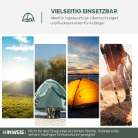 Outsunny Kuppelzelt für 2 Personen leicht, stabil wasserdicht Familienzelt mit Tür&Fenster Packtasche Haken Dunkelgrün(m-7)