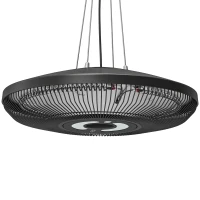 Outsunny Calefactor por Infrarrojos Terraza Colgante 2000 W con Luz LED Control por Táctil/Mando 2 Niveles Calor y Temporizador(m-1)
