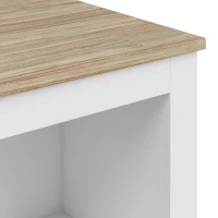 HOMCOM Mesa de centro rectangular, mesa de salón moderna con 4 compartimentos abiertos, 110 x 55 x 45,5 cm, roble y blanco(m-6)