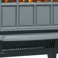 HOMCOM Freestanding Electric Fireplace, Electric Log Burner with LED Flame Effect, Overheating Safety System, 1000W/2000W Grey(m-13)