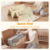 AIYAPLAY Foldable Reversible Baby Play Mat 180 x 150 cm, Waterproof, Non-Slip for Crawling and Learning, Animals & Forest Theme(m-6)