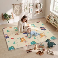 AIYAPLAY Foldable Reversible Baby Play Mat 180 x 150 cm, Waterproof, Non-Slip for Crawling and Learning, Animals & Forest Theme(m-14)