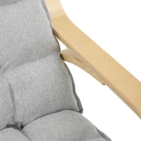 HOMCOM Sillón Mecedor con Reposapiés Ajustable, con Patas de Madera de Abedul, 67x93x105cm, Gris Claro(m-7)