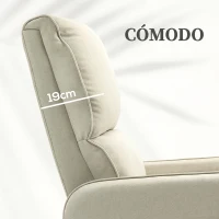 HOMCOM Sillón Relax Reclinable Eléctrico Levanta Personas de Tela Lino Control Remoto Asiento con Muelles Reposapiés Beige(m-6)