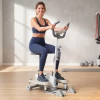SPORTNOW Leiser 3-in-1 Ellipsentrainer mit Sitz, einstellbarem Magnetwiderstand, LCD-Display, App-kompatibel, Weiß(m-2)