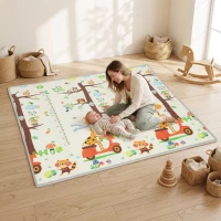 AIYAPLAY Foldable Reversible Baby Play Mat 200 x 180 cm, Waterproof, Non-Slip for Crawling and Learning, Tree & Forest Theme(m-2)