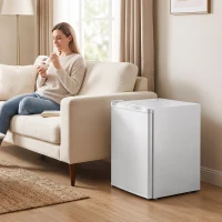 HOMCOM Mini-congelator 59 l, congelator de masă, balama ușă reversibilă, rafturi detașabile, temp. reglabilă, Alb(m-5)