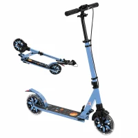SPORTNOW Klappbarer Tretroller für Erwachsene aus Aluminium mit verstellbarem Lenker Räder mit Beleuchtung Vordämpfung Doppelbremse(m-6)