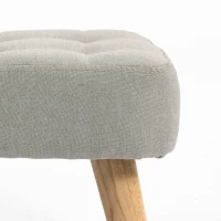 HOMCOM Repose pied salon ottoman siège rembourré en tissu avec pieds en bois 27 x 27 x 26 cm gris clair(m-12)