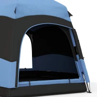 Outsunny 3 Man Instant Pop Up Tent with Rainfly, Portable Camping Shelter with Sewn-in Groundsheet, Carry Bag, Blue(m-8)