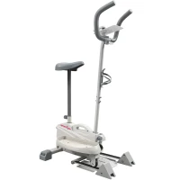 SPORTNOW Leiser 3-in-1 Ellipsentrainer mit Sitz, einstellbarem Magnetwiderstand, LCD-Display, App-kompatibel, Weiß(m-1)