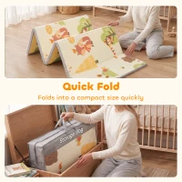 AIYAPLAY Foldable Reversible Baby Play Mat 200 x 180 cm, Waterproof, Non-Slip for Crawling and Learning, Tree & Forest Theme(m-6)
